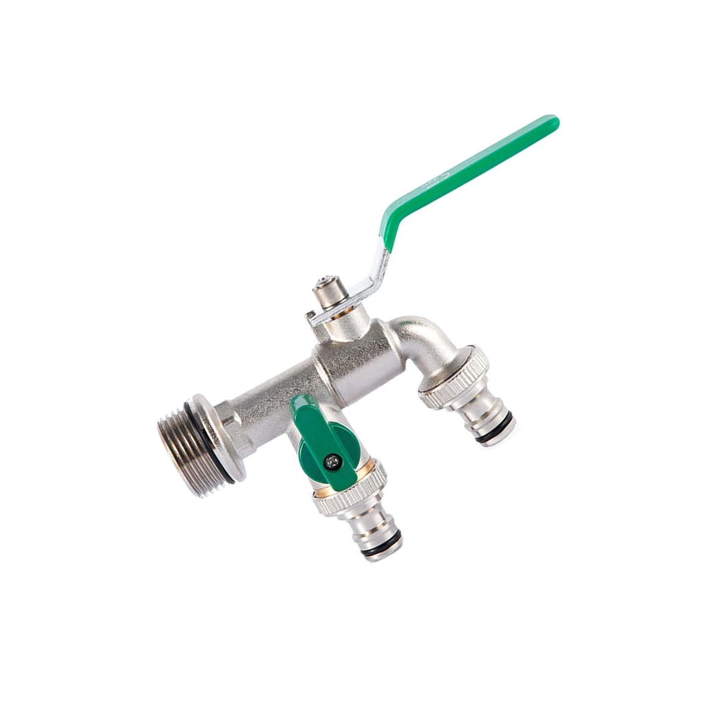 Brass Double Tap Faucet 3/4 Inch Dual Outlet Garden Valve Splitter