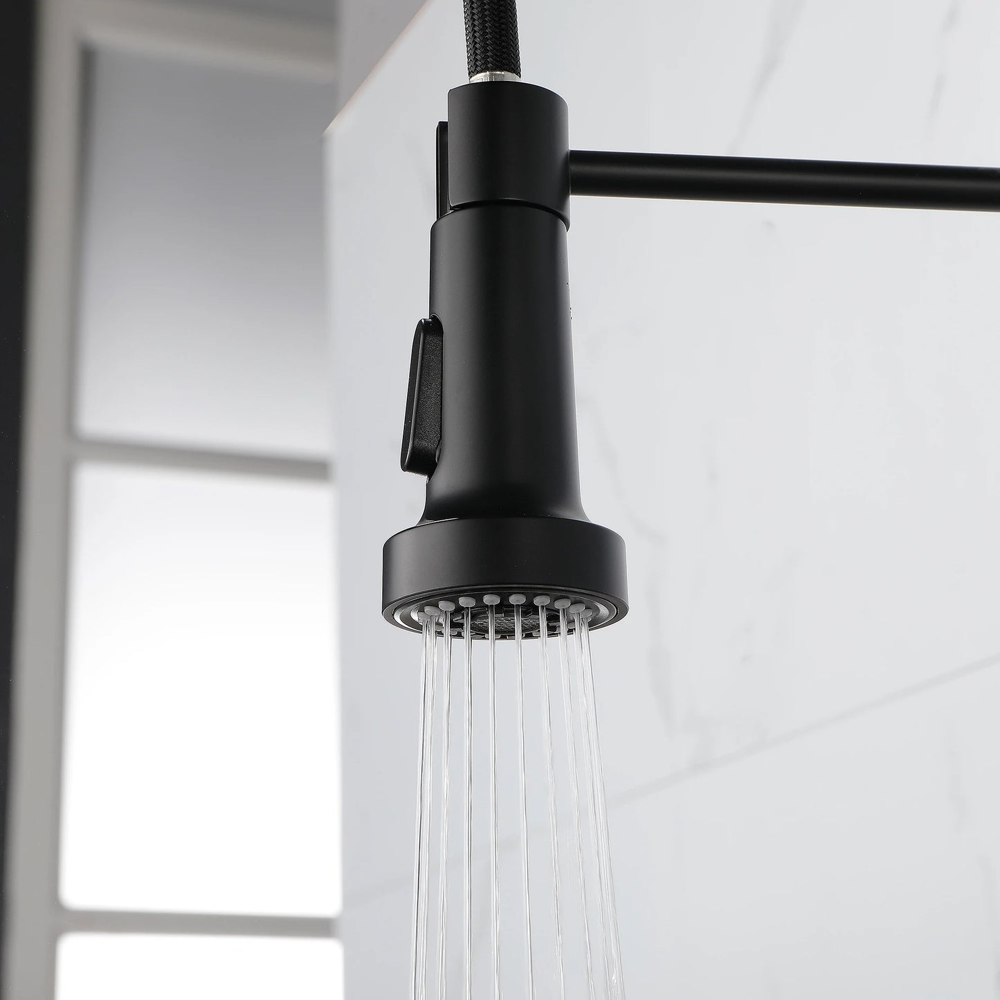 Solid Brass Pull Down Kitchen Faucet with High Arc Sprayer