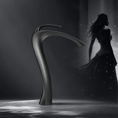 Chrome Luxury Brass Bathroom Vanity Faucet Modern Deck Mounted Basin Tap With Anti-Leak Ceramic Valve Hot/Cold Water Control