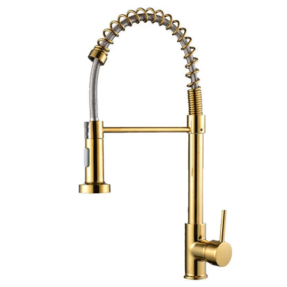 Matte Black Pull-Out Kitchen Faucet 360° Mixer Tap