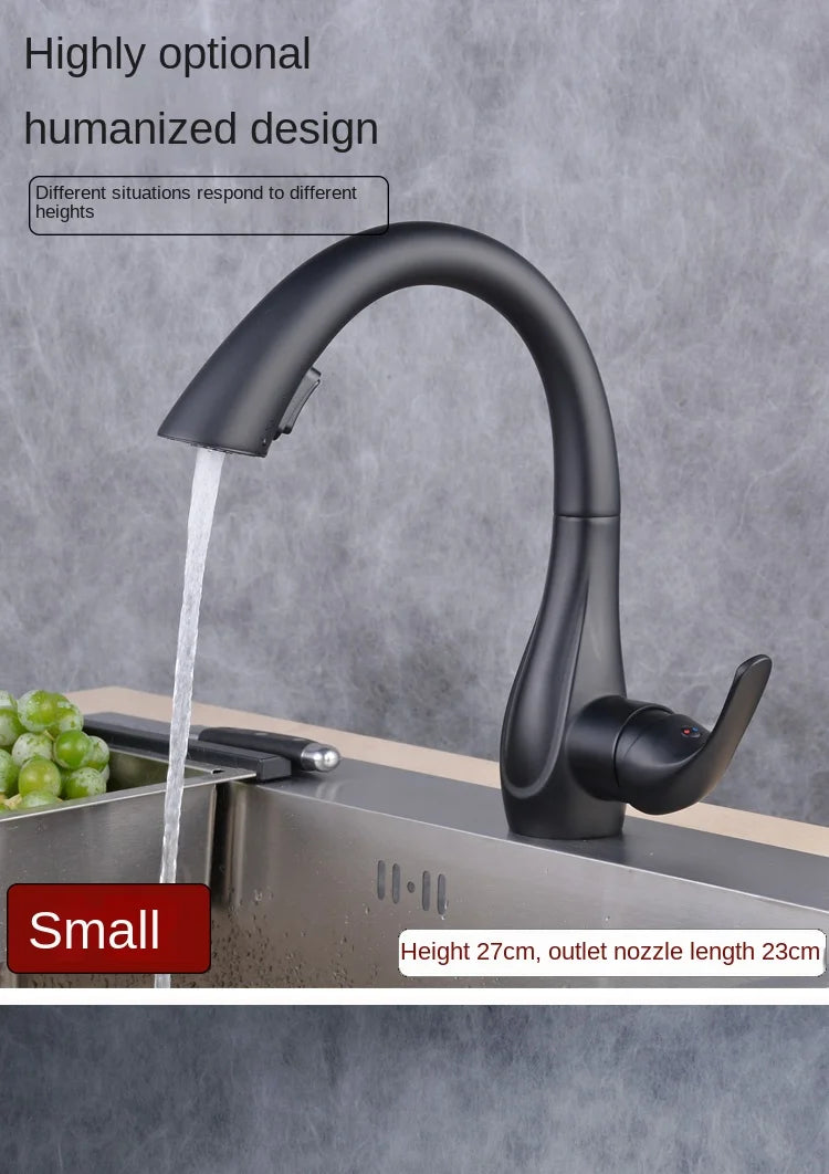 BAKALA Pull-Out Kitchen Faucet – Single Handle, 360° Swivel, Hot & Cold