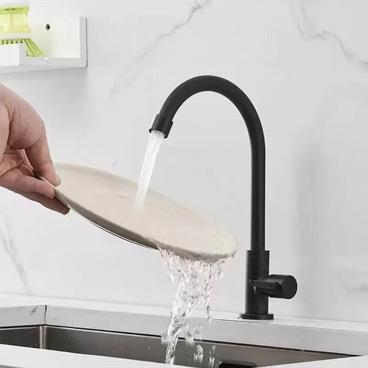 Stainless Steel Single Cold Kitchen Faucet – Single Handle, Deck Mounted