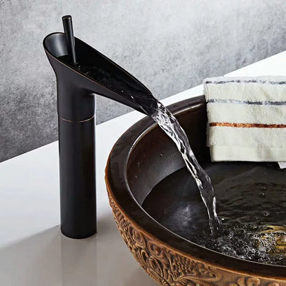 Luxury Waterfall Bathroom Basin Faucet – Hot & Cold, Single Lever