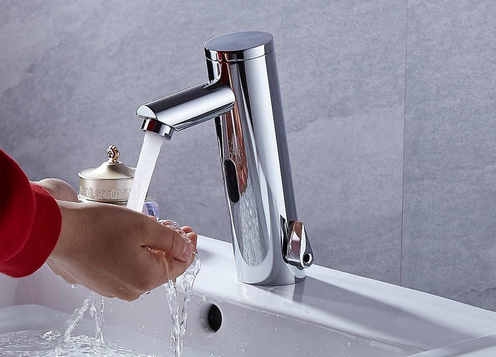 Automatic Sensor Faucet Hot Cold Touchless Basin Tap Chrome