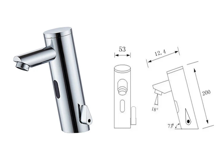 Automatic Sensor Faucet Hot Cold Touchless Basin Tap Chrome
