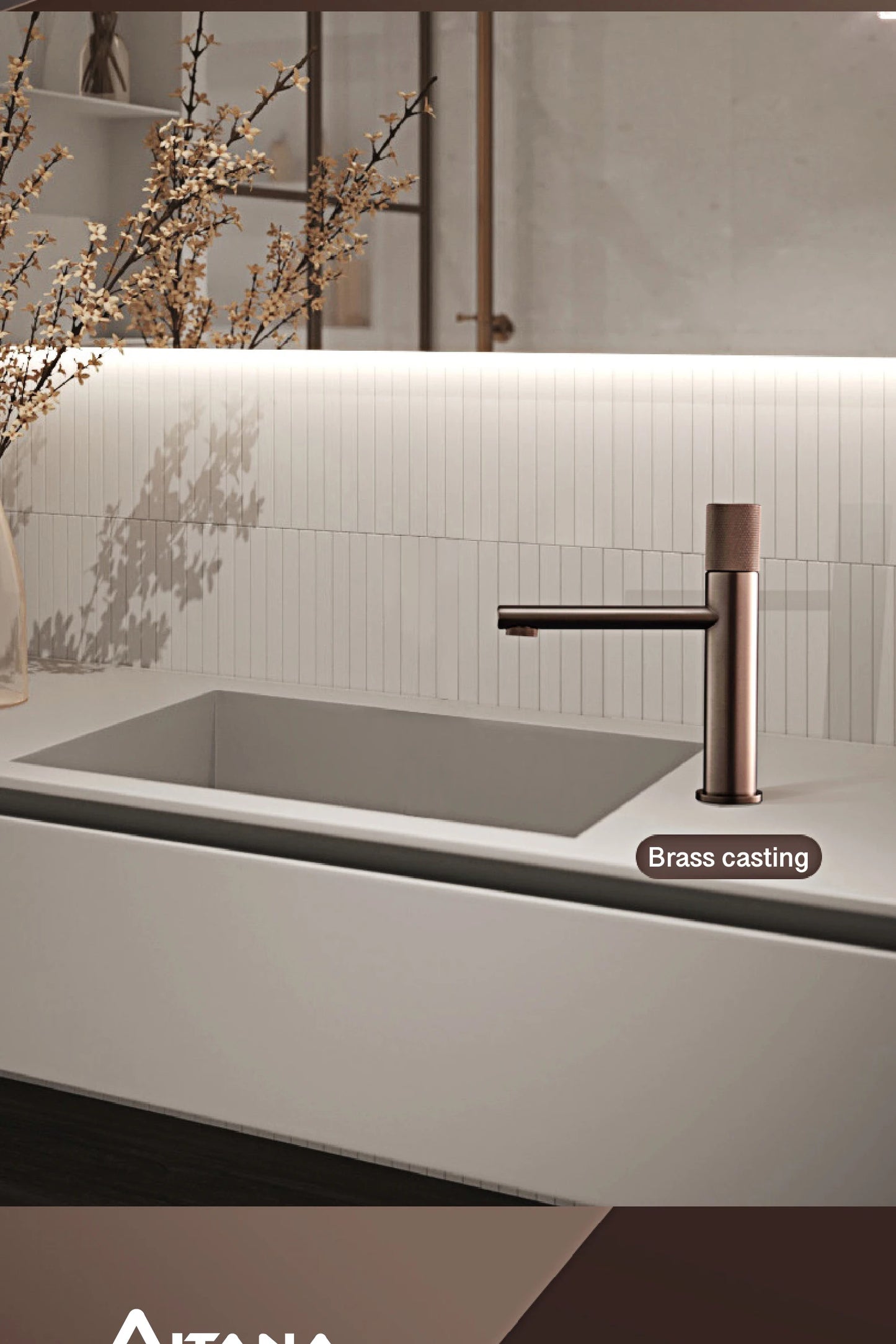 Aitana Black Brass Bathroom Faucet – Hot & Cold, Single Hole