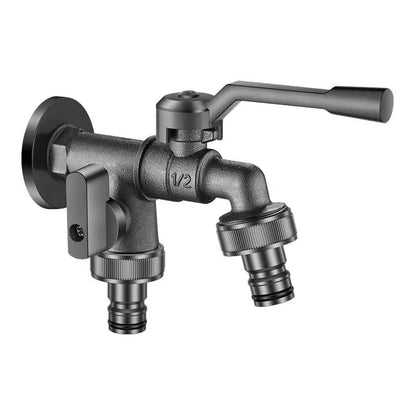 Freeze Proof Dual Outlet Garden Faucet Zinc Alloy G1/2 Tap Valve