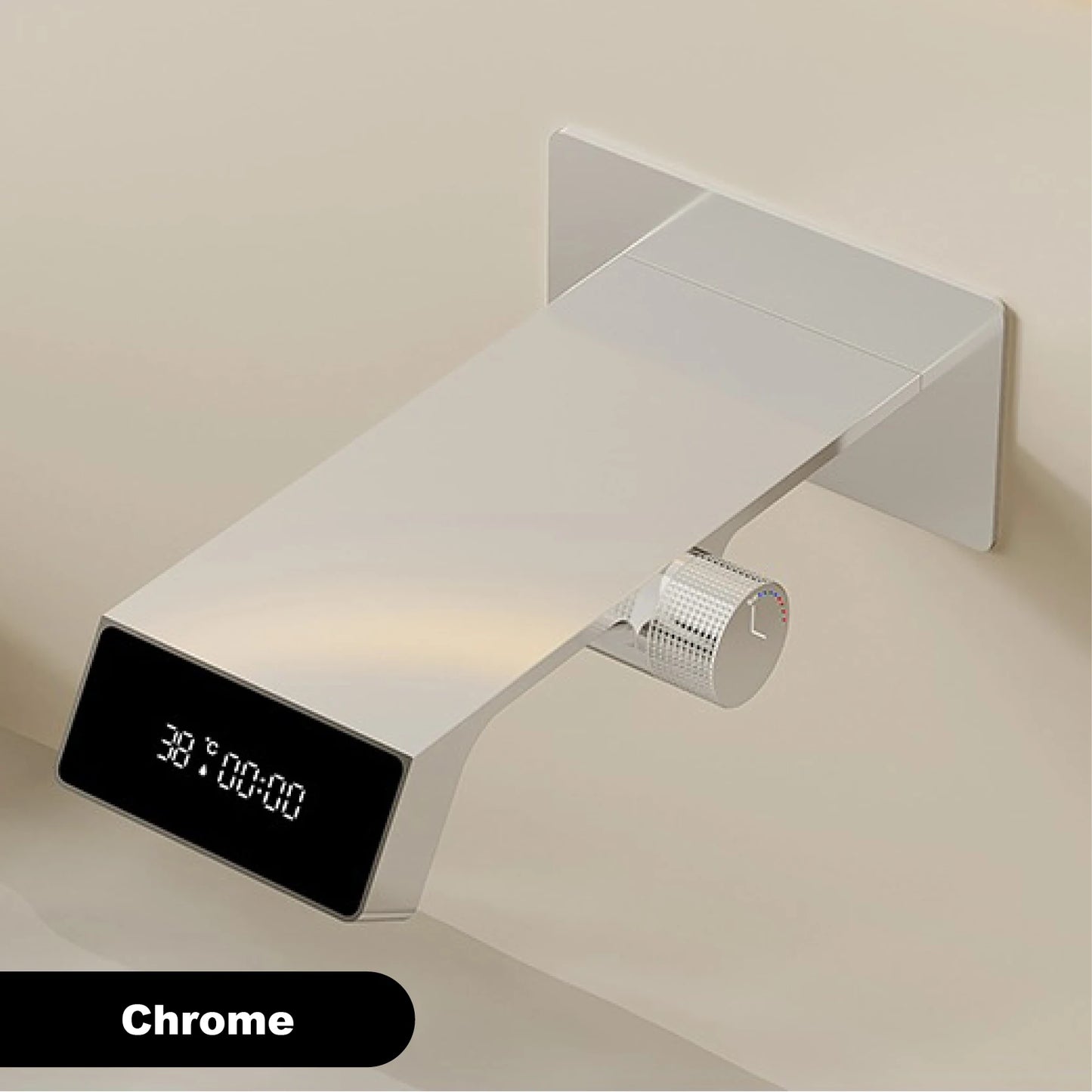 Gun Grey LED Digital Bathroom Faucet Waterfall Mixer Tap